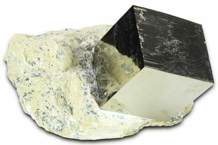 Large, Natural Pyrite Cube In Rock - Navajun, Spain #361770